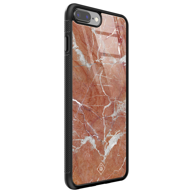Casimoda iPhone 8 Plus/7 Plus glazen hardcase - Marble sunkissed