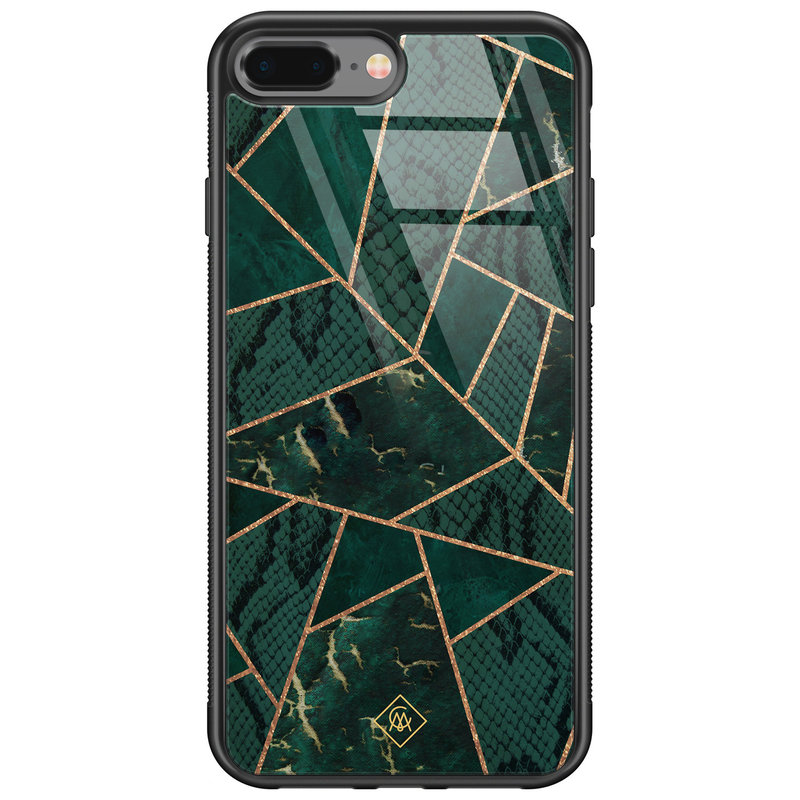 Casimoda iPhone 8 Plus/7 Plus glazen hardcase - Abstract groen