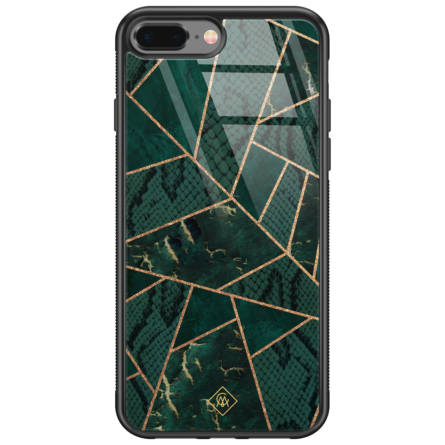 iPhone 8 Plus/7 Plus glazen hardcase - Abstract groen