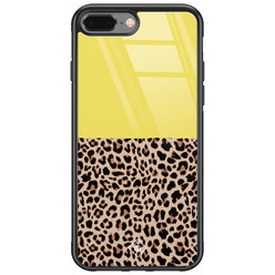 Casimoda iPhone 8 Plus/7 Plus glazen hardcase - Luipaard geel