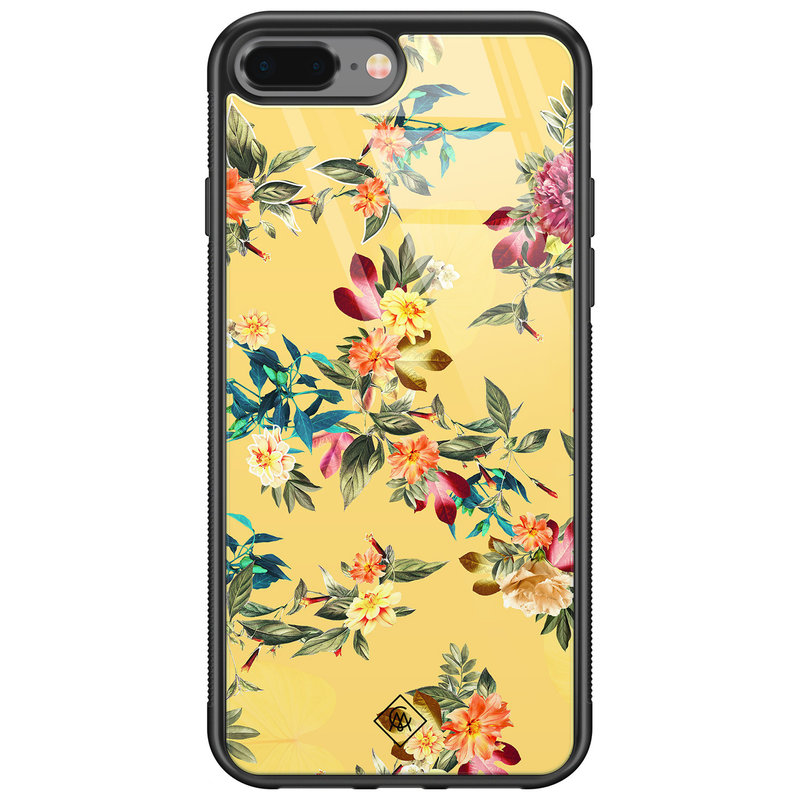 Casimoda iPhone 8 Plus/7 Plus glazen hardcase - Florals for days