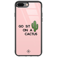 Casimoda iPhone 8 Plus/7 Plus glazen hardcase - Go sit on a cactus