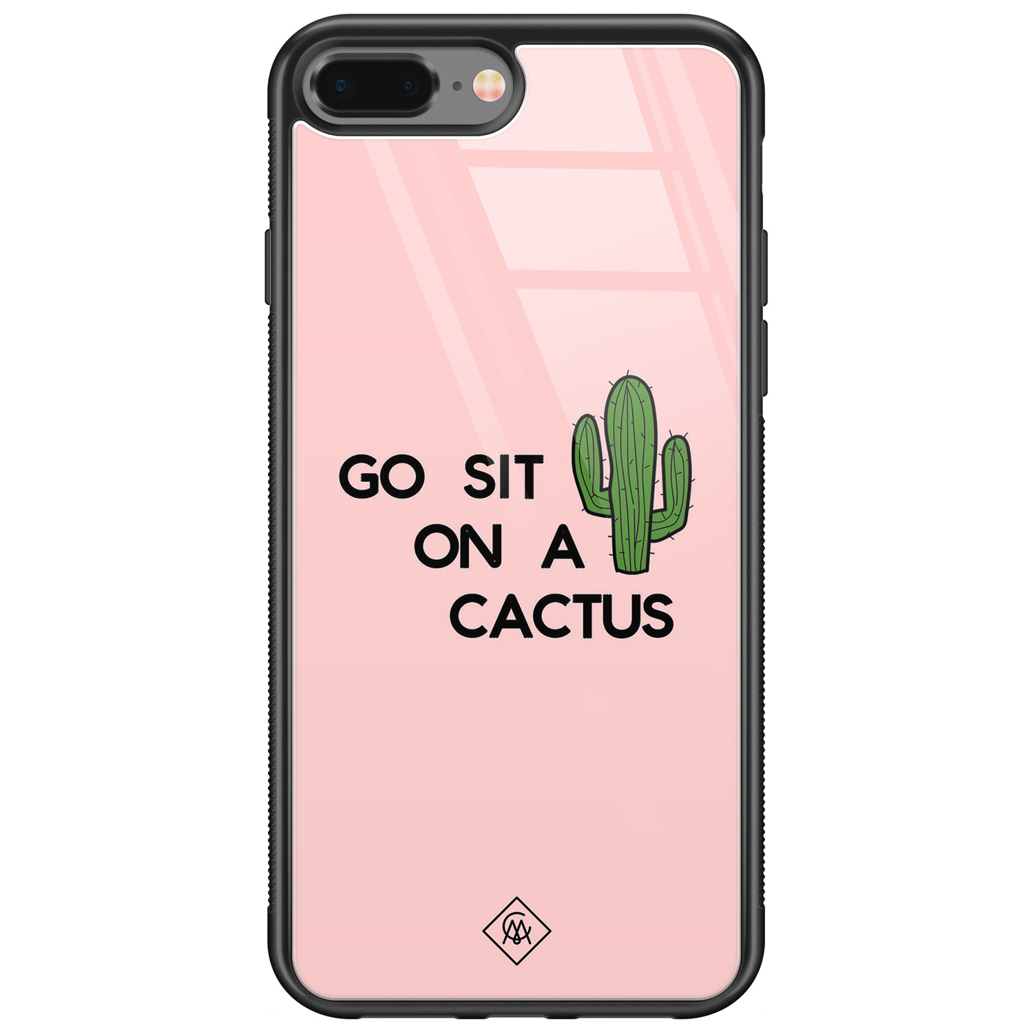 iPhone 8 Plus/7 Plus glazen hardcase - Go sit on a cactus