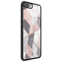Casimoda iPhone 8 Plus/7 Plus glazen hardcase - Stone grid