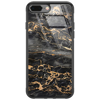 Casimoda iPhone 8 Plus/7 Plus glazen hardcase - Marmer grijs brons