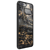 Casimoda iPhone 8 Plus/7 Plus glazen hardcase - Marmer grijs brons