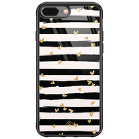 Casimoda iPhone 8 Plus/7 Plus glazen hardcase - Hart streepjes
