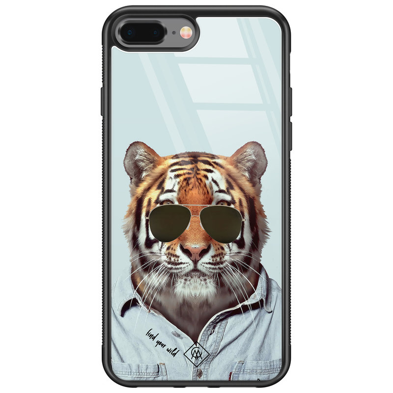 Casimoda iPhone 8 Plus/7 Plus glazen hardcase - Tijger wild