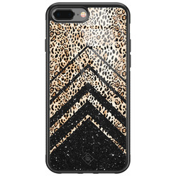 Casimoda iPhone 8 Plus/7 Plus glazen hardcase - Chevron luipaard