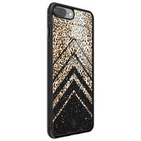 Casimoda iPhone 8 Plus/7 Plus glazen hardcase - Chevron luipaard