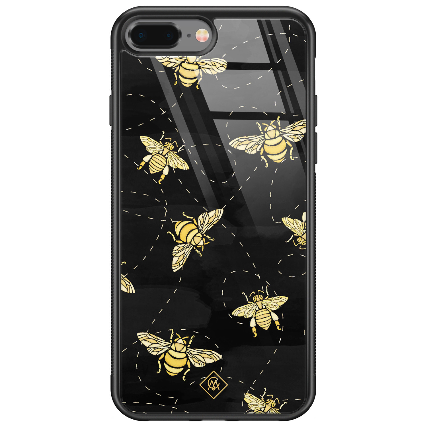 iPhone 8 Plus 7 Plus glazen hardcase Bee yourself