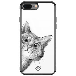 Casimoda iPhone 8 Plus/7 Plus glazen hardcase - Peekaboo