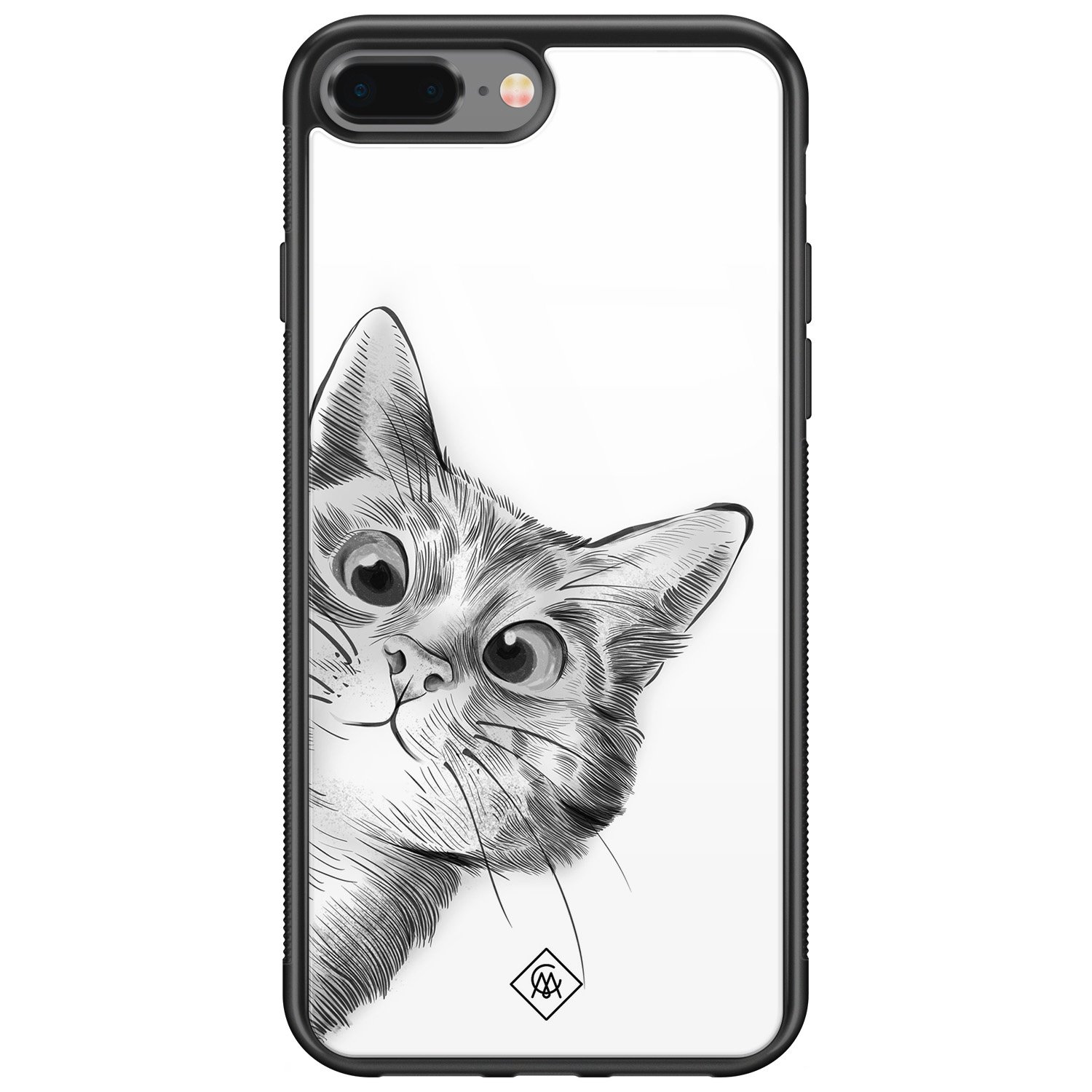 iPhone 8 Plus/7 Plus glazen hardcase - Peekaboo