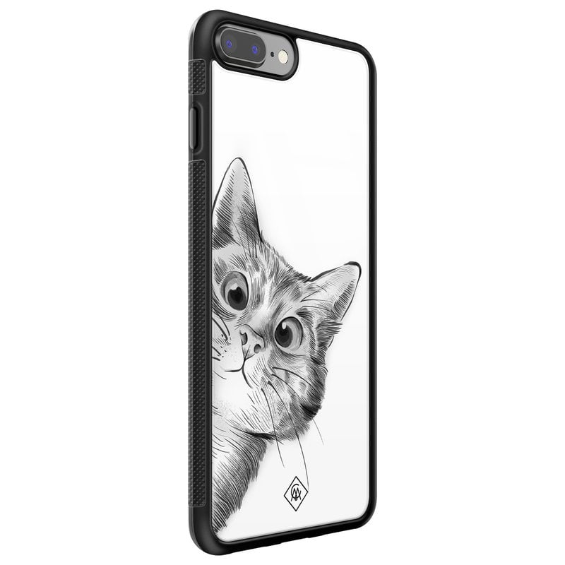 Casimoda iPhone 8 Plus/7 Plus glazen hardcase - Peekaboo