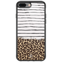 Casimoda iPhone 8 Plus/7 Plus glazen hardcase - Leopard lines