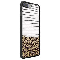 Casimoda iPhone 8 Plus/7 Plus glazen hardcase - Leopard lines