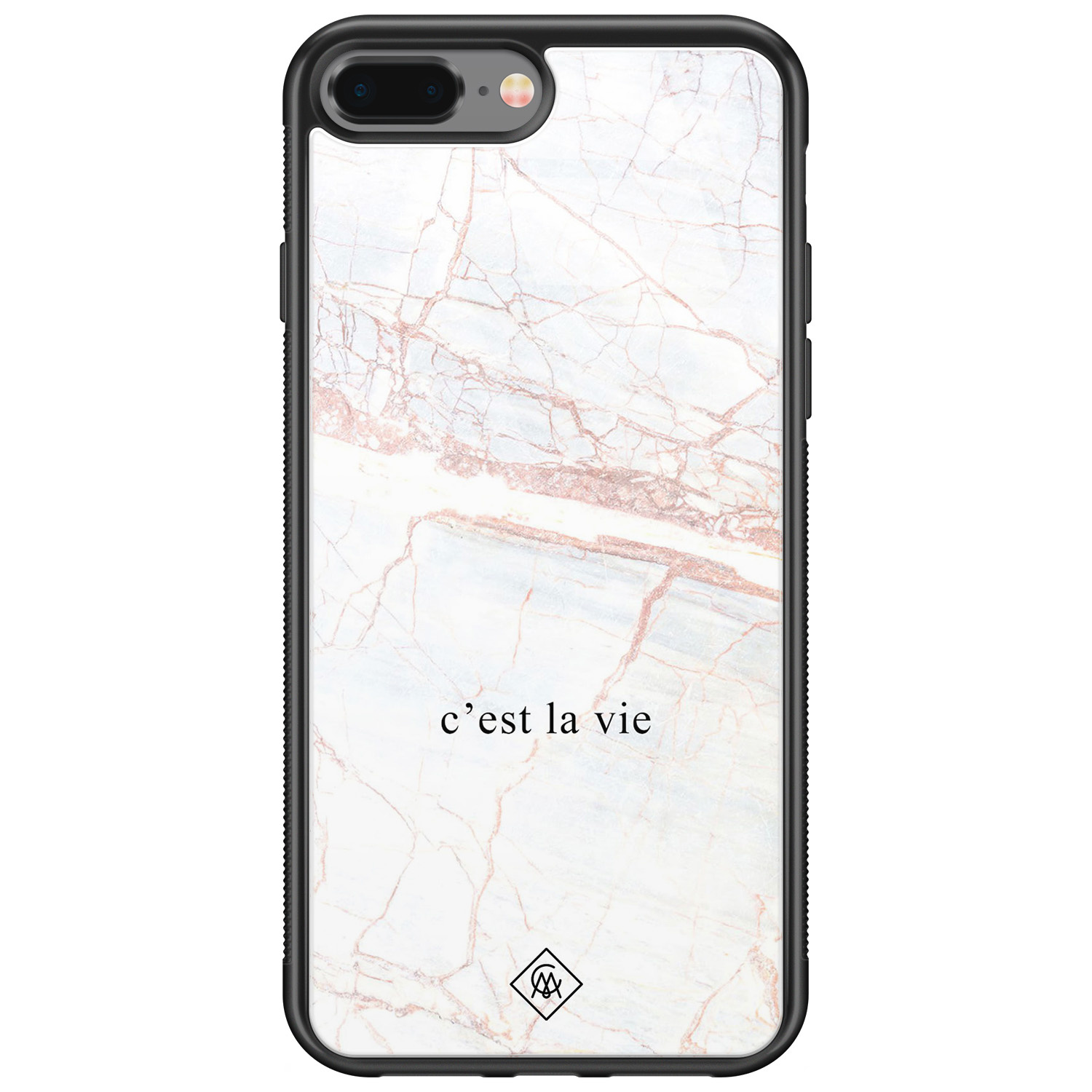 iPhone 8 Plus/7 Plus glazen hardcase - C&apos;est la vie