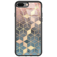 Casimoda iPhone 8 Plus/7 Plus glazen hardcase - Cubes art