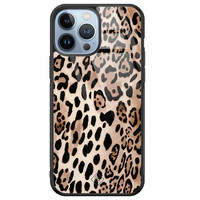 Casimoda iPhone 13 Pro Max glazen hardcase - Golden wildcat