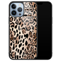 Casimoda iPhone 13 Pro Max glazen hardcase - Golden wildcat