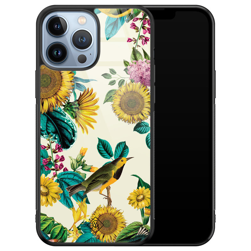 Casimoda iPhone 13 Pro Max glazen hardcase - Sunflowers