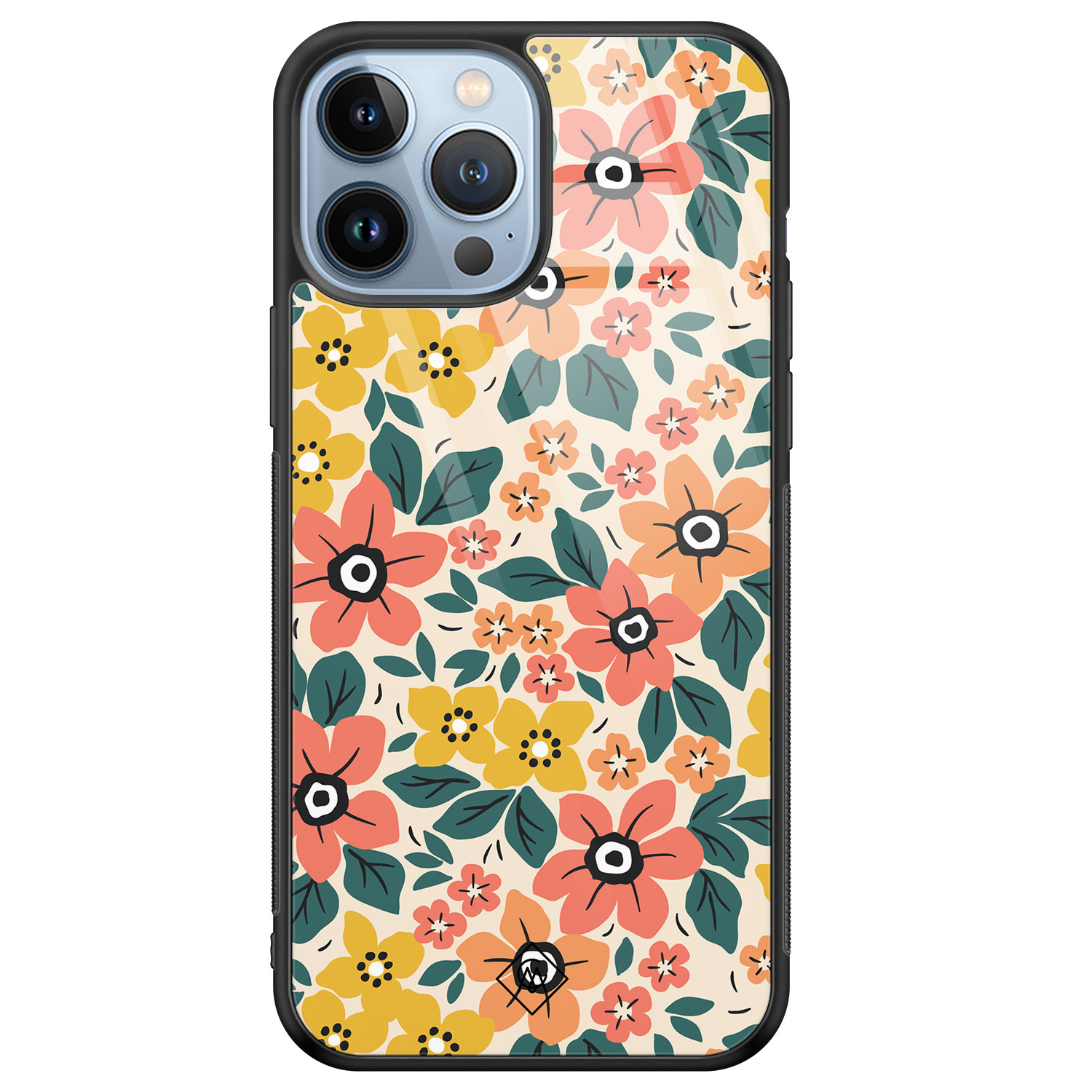 iPhone 13 Pro Max glazen hardcase - Blossom