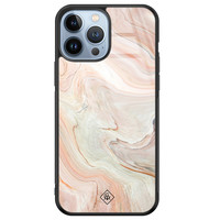 Casimoda iPhone 13 Pro Max glazen hardcase - Marmer waves