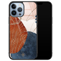 Casimoda iPhone 13 Pro Max glazen hardcase - Abstract terracotta