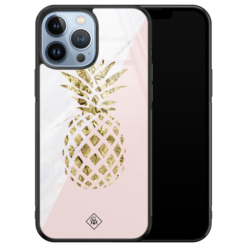 Casimoda iPhone 13 Pro Max glazen hardcase - Ananas