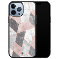 Casimoda iPhone 13 Pro Max glazen hardcase - Stone grid