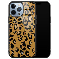 Casimoda iPhone 13 Pro Max glazen hardcase - Jungle wildcat