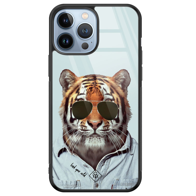 Casimoda iPhone 13 Pro Max glazen hardcase - Tijger wild