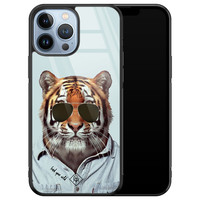 Casimoda iPhone 13 Pro Max glazen hardcase - Tijger wild