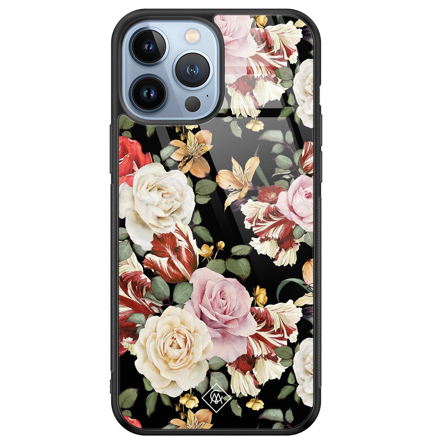 iPhone 13 Pro Max glazen hardcase - Flowerpower