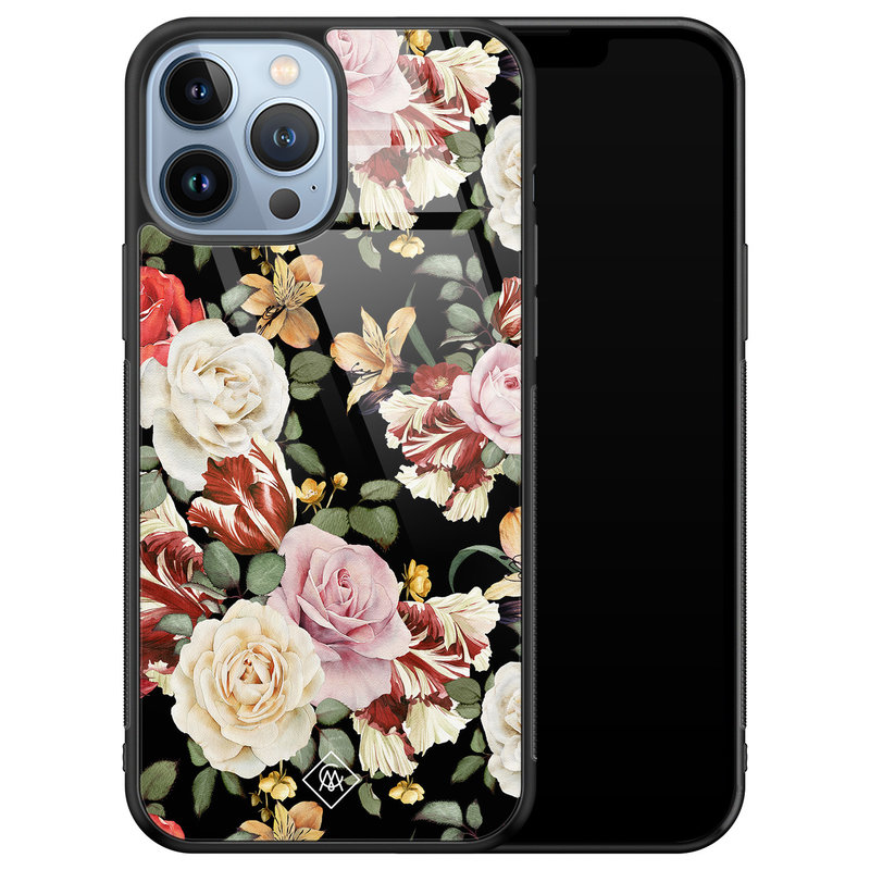 Casimoda iPhone 13 Pro Max glazen hardcase - Flowerpower