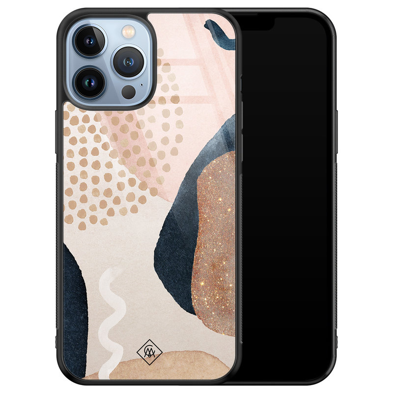 Casimoda iPhone 13 Pro Max glazen hardcase - Abstract dots