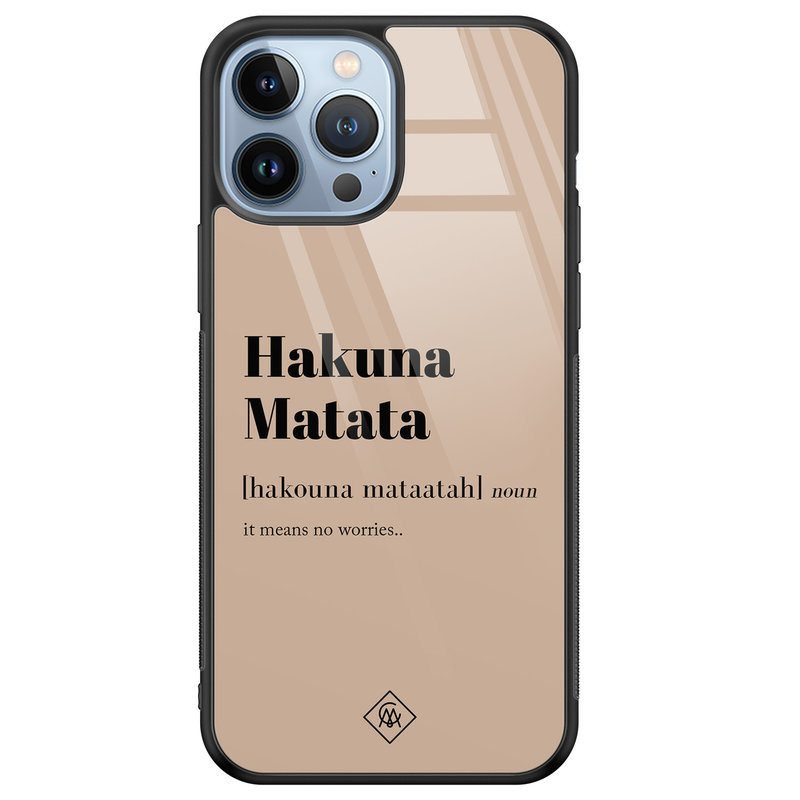 Casimoda iPhone 13 Pro Max glazen hardcase - Hakuna Matata