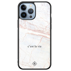 Casimoda iPhone 13 Pro Max glazen hardcase - C'est la vie