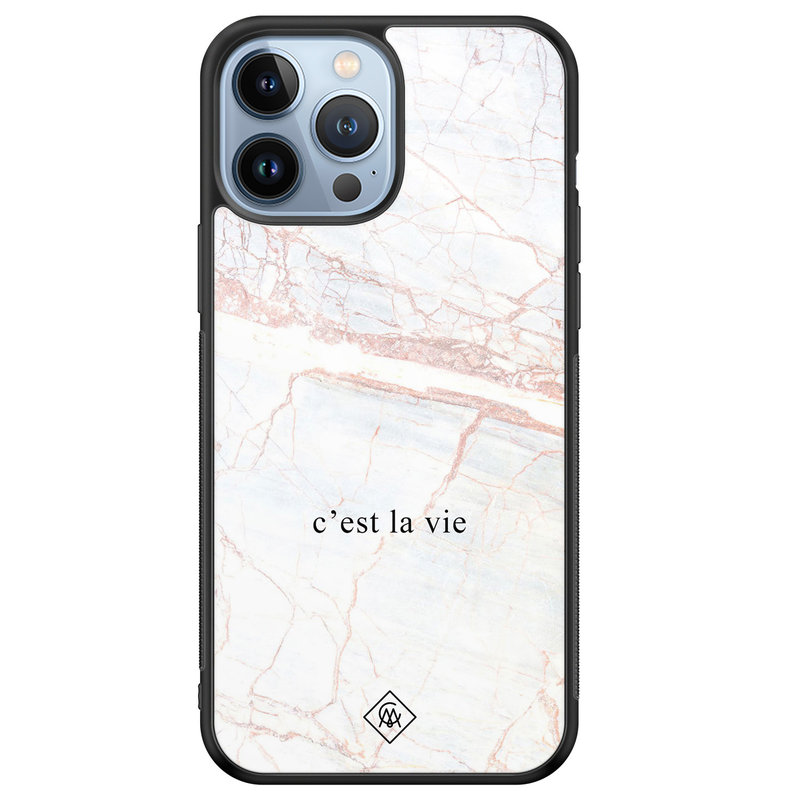 Casimoda iPhone 13 Pro Max glazen hardcase - C'est la vie