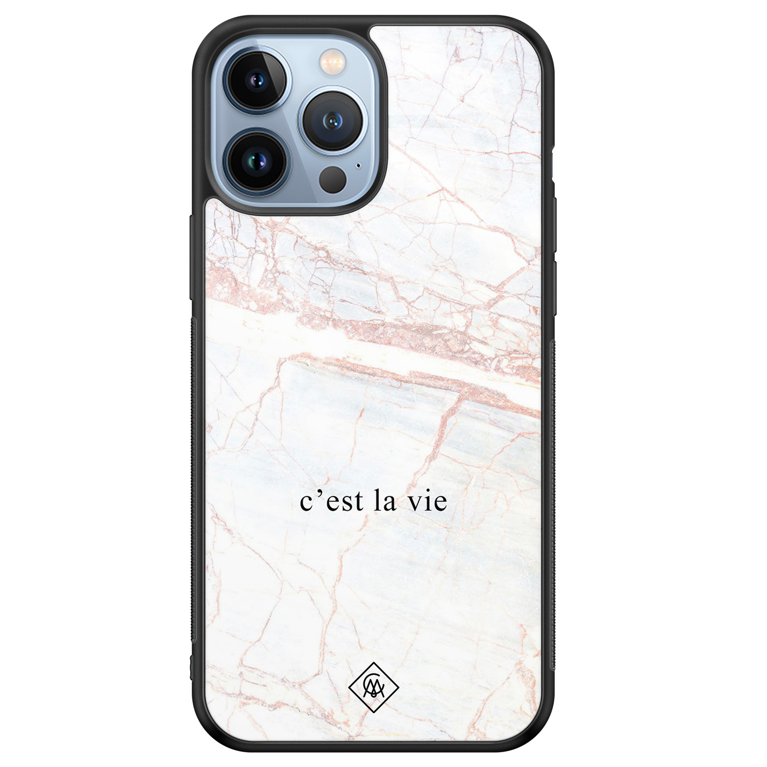 iPhone 13 Pro Max glazen hardcase C'est la vie