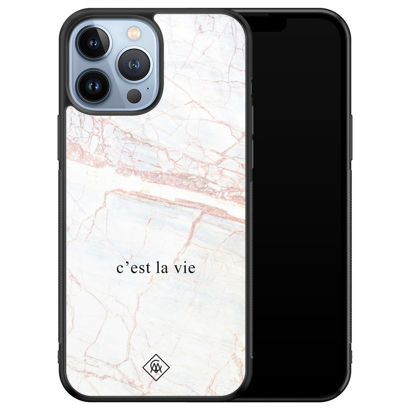 Casimoda iPhone 13 Pro Max glazen hardcase - C'est la vie