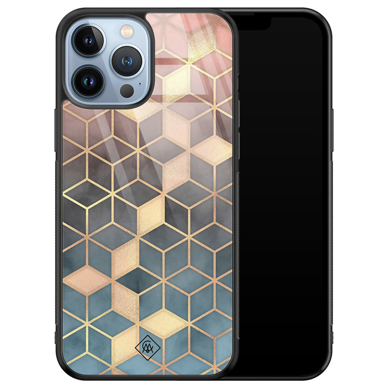 Casimoda iPhone 13 Pro Max glazen hardcase - Cubes art