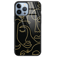 Casimoda iPhone 13 Pro Max glazen hardcase - Abstract faces