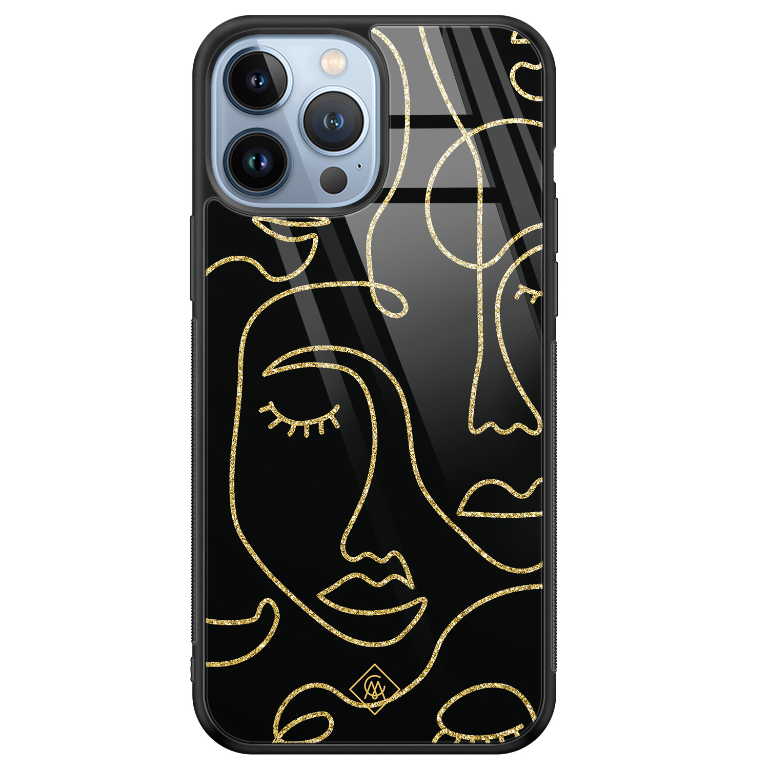 iPhone 13 Pro Max glazen hardcase - Abstract faces