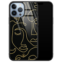 Casimoda iPhone 13 Pro Max glazen hardcase - Abstract faces
