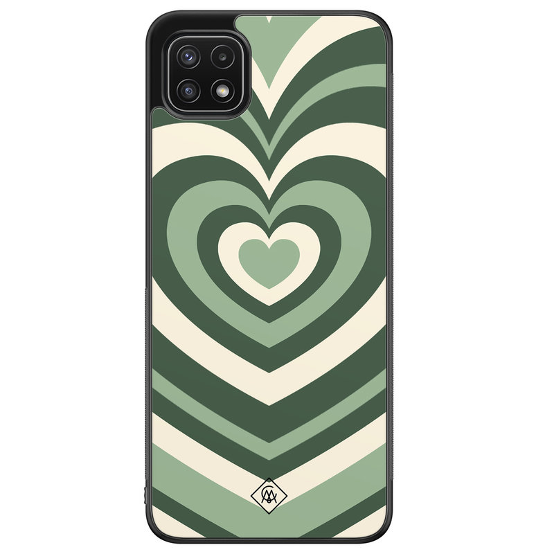 Casimoda Samsung Galaxy A22 5G hoesje - Hart swirl groen