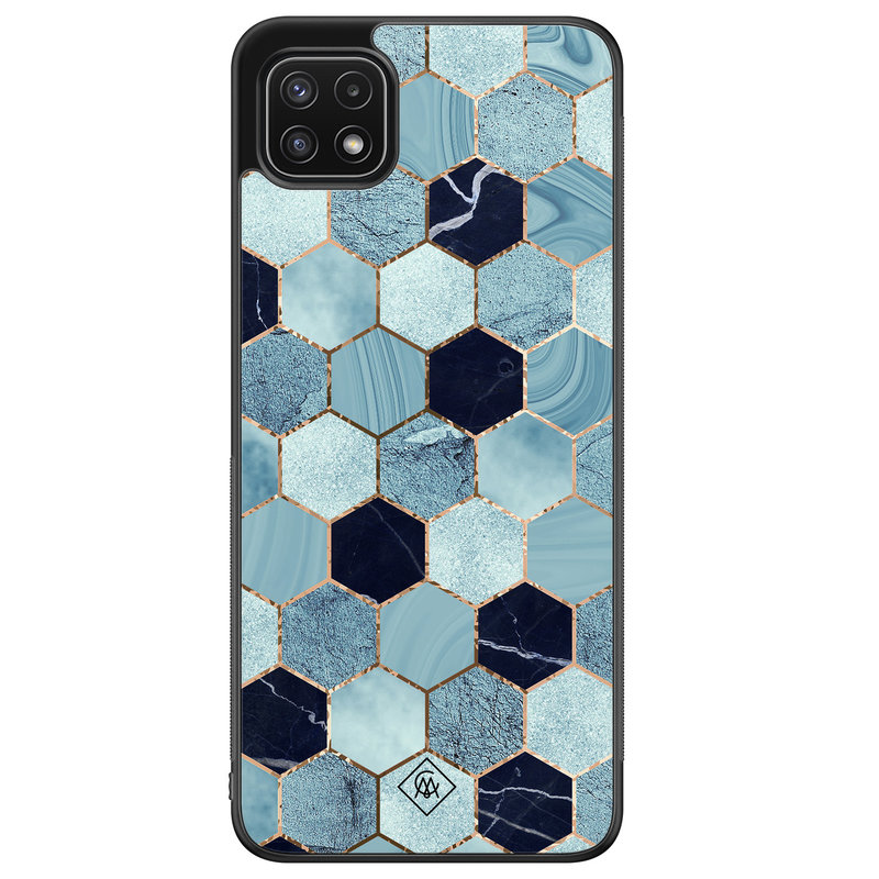 Casimoda Samsung Galaxy A22 5G hoesje - Blue cubes