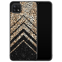 Casimoda Samsung Galaxy A22 5G hoesje - Chevron luipaard