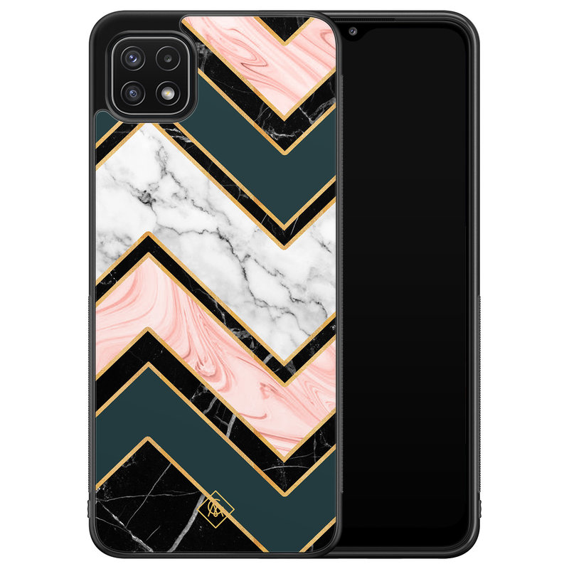 Casimoda Samsung Galaxy A22 5G hoesje - Marmer triangles