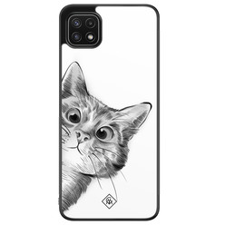 Casimoda Samsung Galaxy A22 5G hoesje - Peekaboo kat